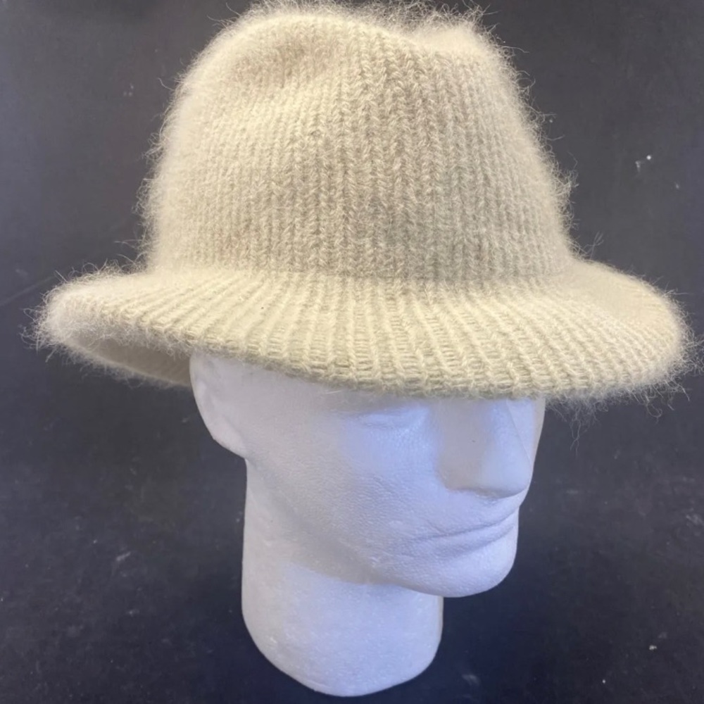 Soft Fedora Angora Wool Tan Hat / Women’s /  7” Diameter - Made In Italy